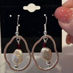 Elegant Silver and Pearl Earrings